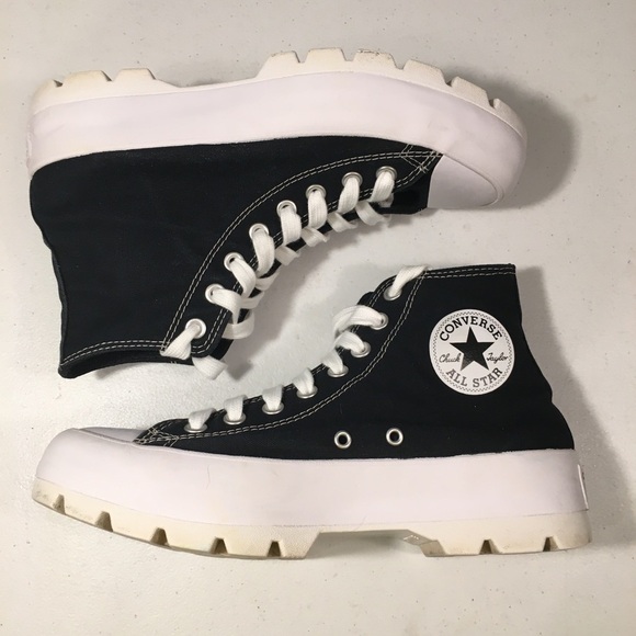 Converse Chuck Taylor All Star Lugged High Top Black Sneakers Size 7 - Picture 10 of 12
